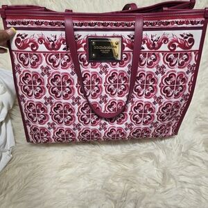 Dolce & Gabbana Red and White Floral Tote